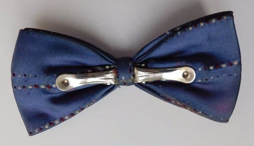 Purple Tenax bow tie vintage 1960s English clip on slight discolouration at base
